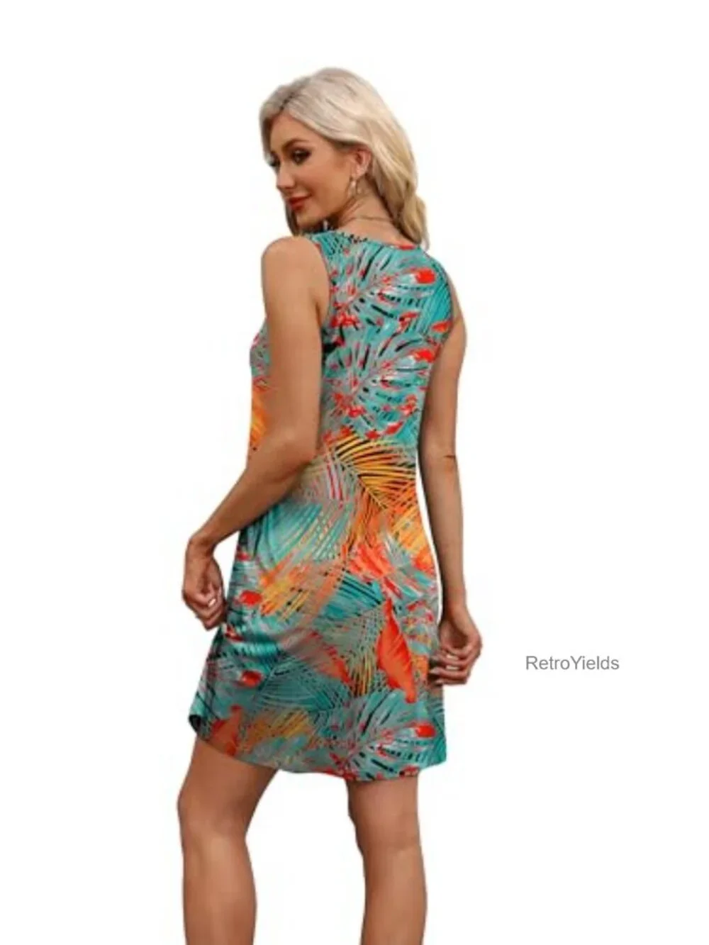 WEESO Women's Summer Sleeveless U Neck Sundress with Pockets